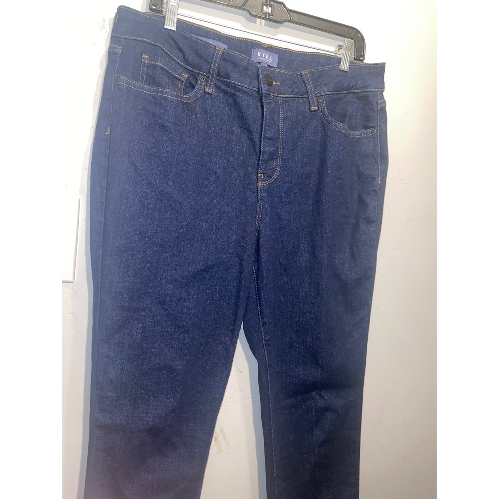NYDJ Women Dark Wash Skinny Jeans Lift Tuck Technology Size 12 Denim Pants - Picture 2 of 8